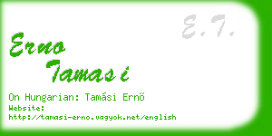 erno tamasi business card